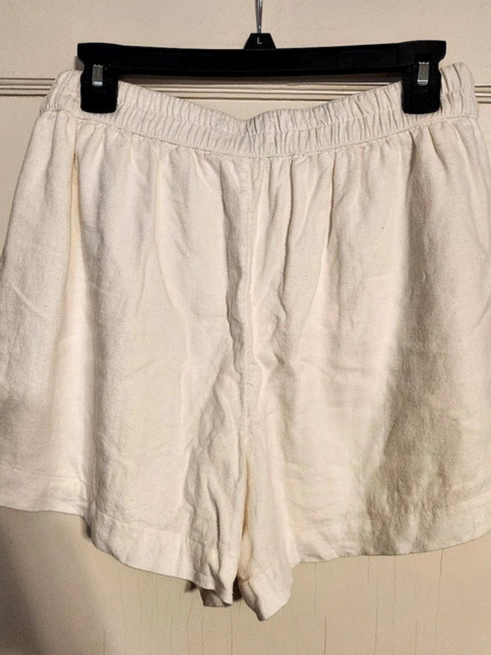 Abercrombie & Fitch Linen-Blend Pull-On Short Shorts White Medium
